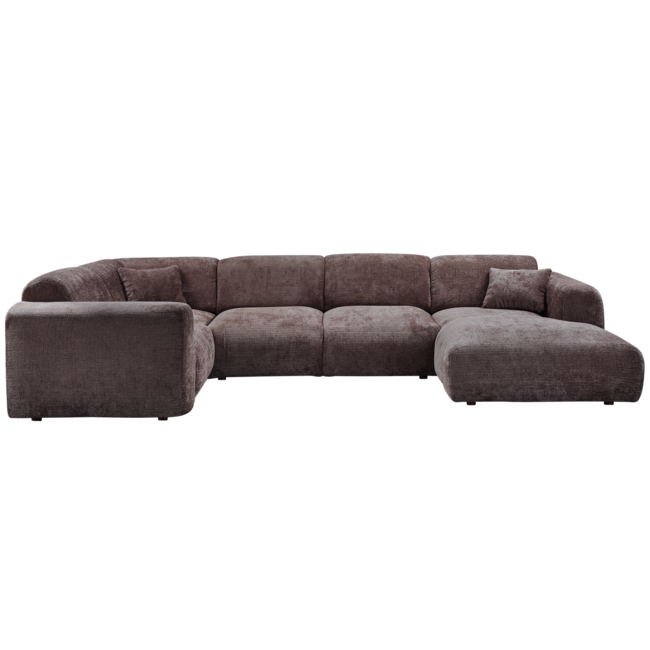 Woood CLOUD hoekbank links geweven chenille warm bruin