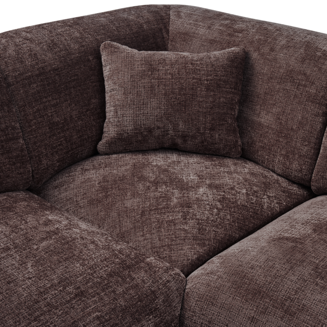 Woood CLOUD hoekbank links geweven chenille warm bruin