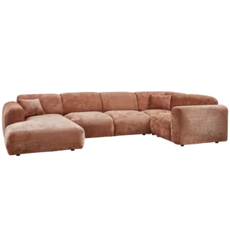 Woood CLOUD hoekbank rechts geweven chenille terra
