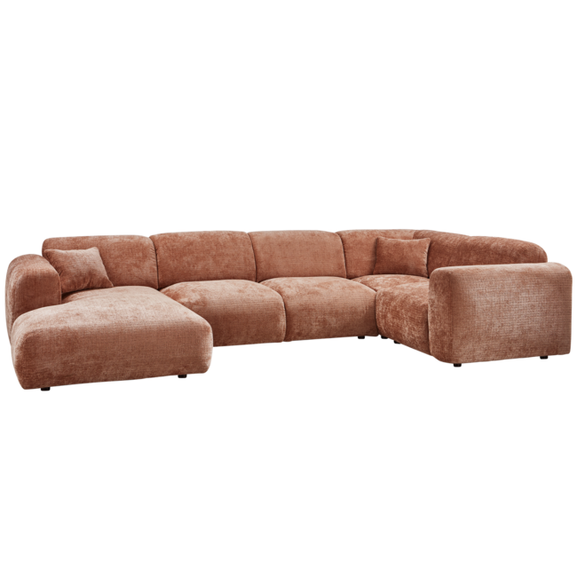 Woood CLOUD hoekbank rechts geweven chenille terra