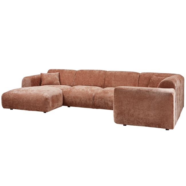 Woood CLOUD hoekbank rechts geweven chenille terra