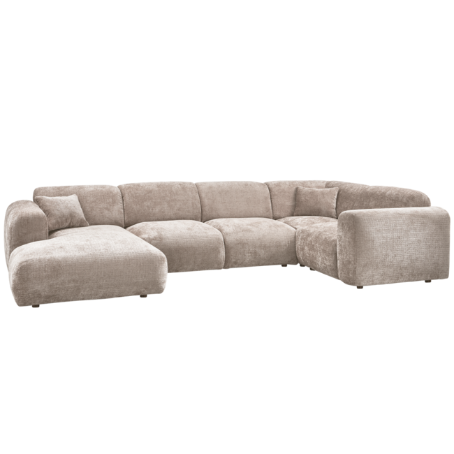 Woood CLOUD hoekbank rechts geweven chenille naturel