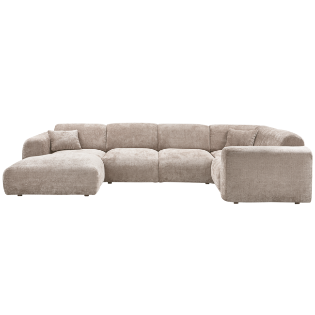 Woood CLOUD hoekbank rechts geweven chenille naturel