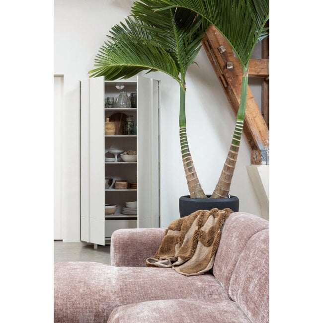 Woood CLOUD hoekbank rechts geweven chenille taupe / roze