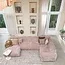 Woood CLOUD hoekbank rechts geweven chenille taupe / roze