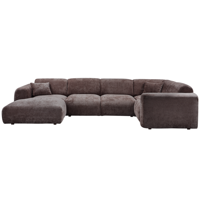 Woood CLOUD hoekbank rechts geweven chenille warm bruin