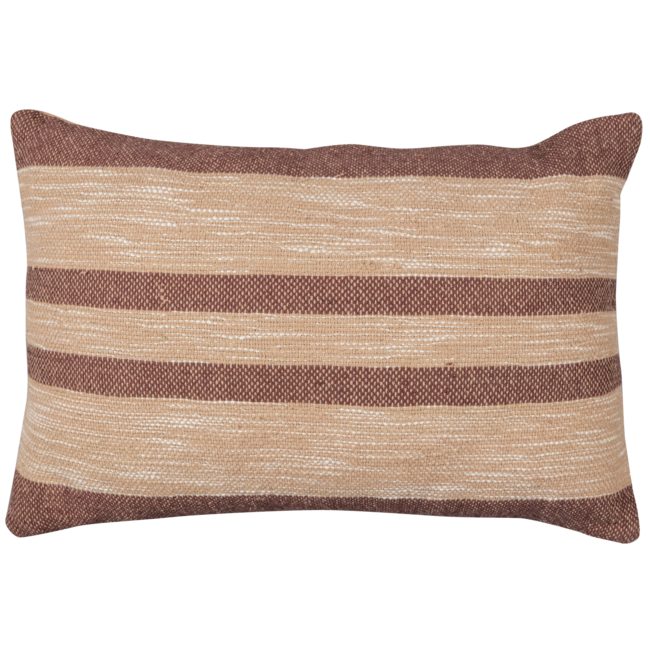 Woood MESI kussen met streep aubergine/beige 40x60CM