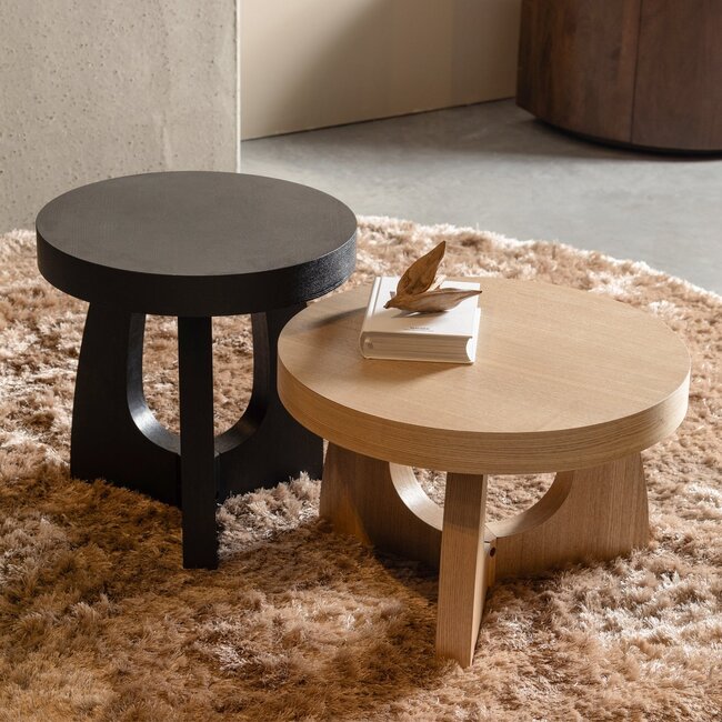 Woood TALA bijzettafel MDF fineer naturel 35xO55CM