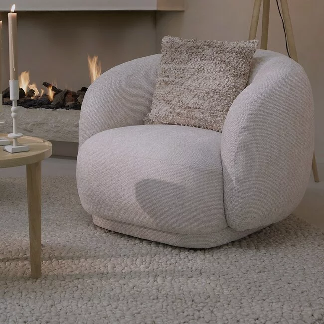 Light en Living Kussen 45x45 cm MEZOKI bouclé light brown