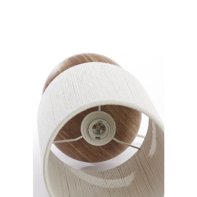 Light en Living Tafellamp Ø22x67,5 cm DANIALO hout print naturel+touw crème