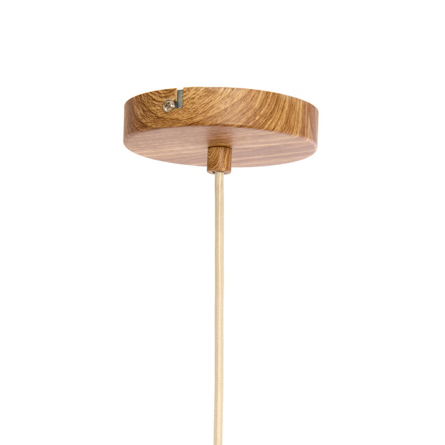 Light en Living Hanglamp Ø22x41,5 cm DANIA hout print naturel+touw crème