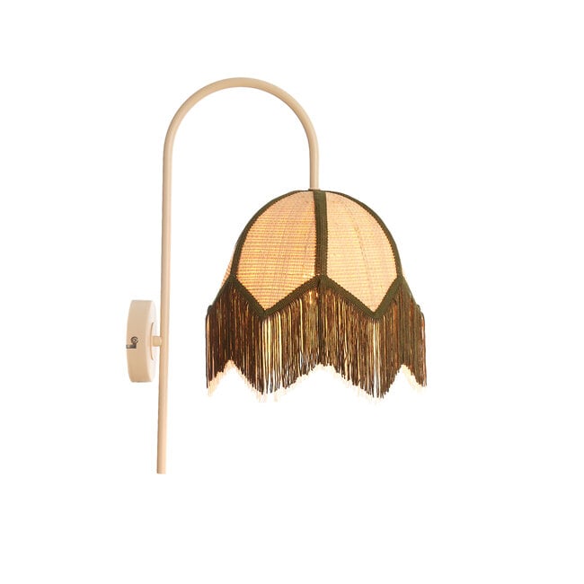 Light en Living Wandlamp 33x25x47 cm SULINA raffia naturel+groen