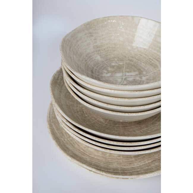 PTMD Dinerbord Kaylaa Blauw creme rond S - 23 cm