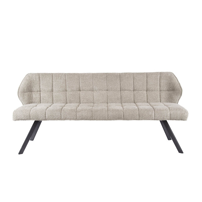 WoonStijl Eetkamerbank Raster 180 cm boucle Zand