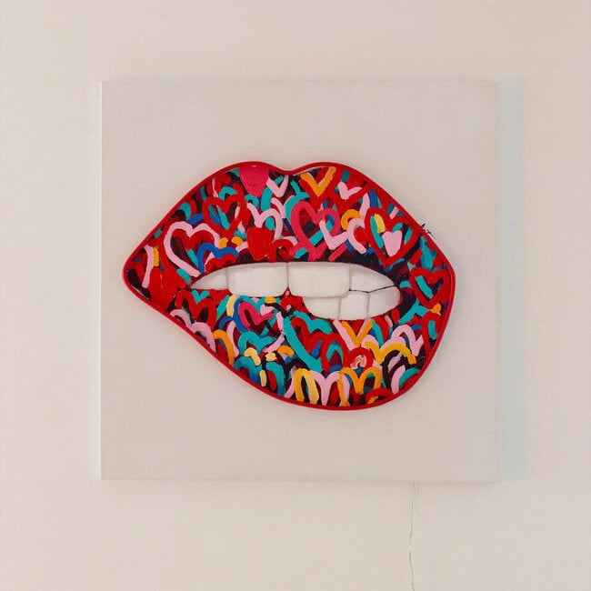 Locomocean Muurschilderij (LED lamp Neon) - Mouth