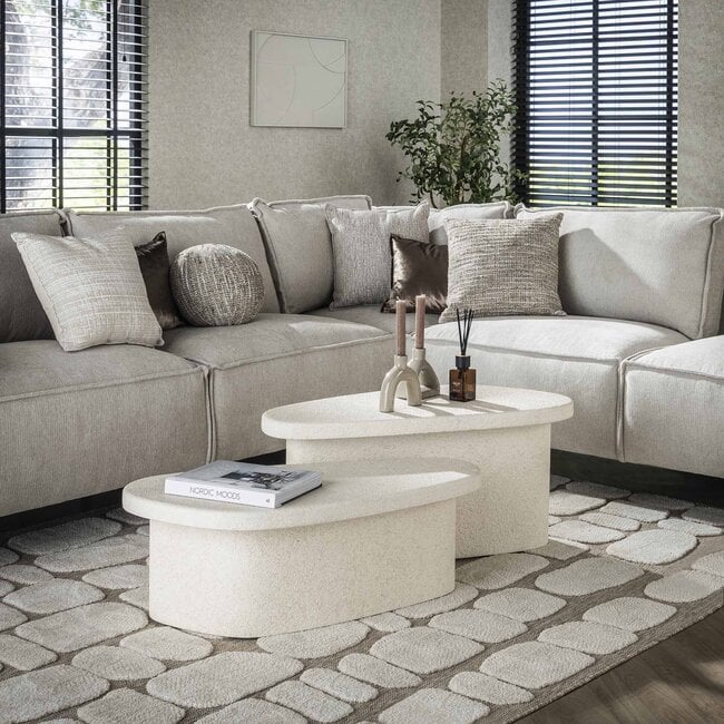 WoonStijl Salontafel XL stone organisch set van 2