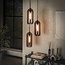 WoonStijl Hanglamp 3L getrapt smoke glas-geperforeerd staal