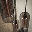 WoonStijl Hanglamp 3L getrapt smoke glas-geperforeerd staal
