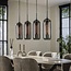 WoonStijl Hanglamp 4L smoke glas-geperforeerd staal