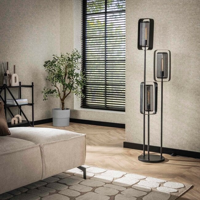 WoonStijl Vloerlamp 3L mesh rotate