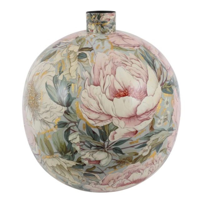 Countryfield Vaas Peony L roze/wit rond