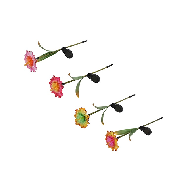 Countryfield Tuinsteker Hibiscus Solar LED - set van 4 tuinstekers