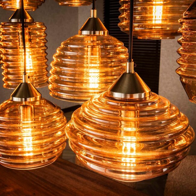 WoonStijl Hanglamp 5+5+5 rib glass