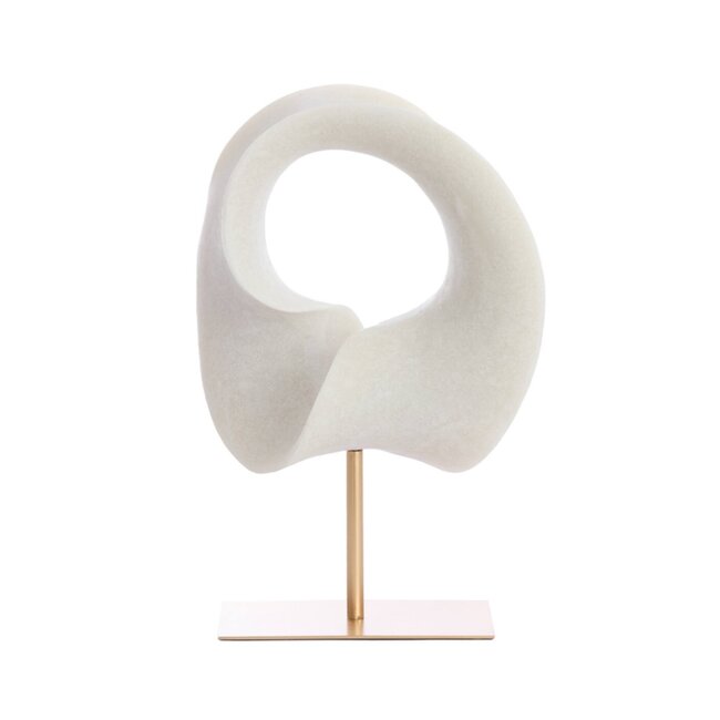 Light en Living Ornament op voet 34x18x43 cm VODICE crème+antiek brons
