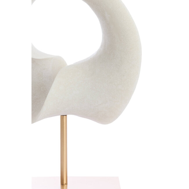 Light en Living Ornament op voet 34x18x43 cm VODICE crème+antiek brons
