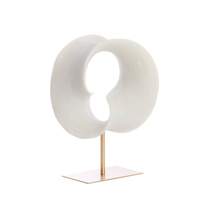 Light en Living Ornament op voet 34x18x43 cm VODICE crème+antiek brons