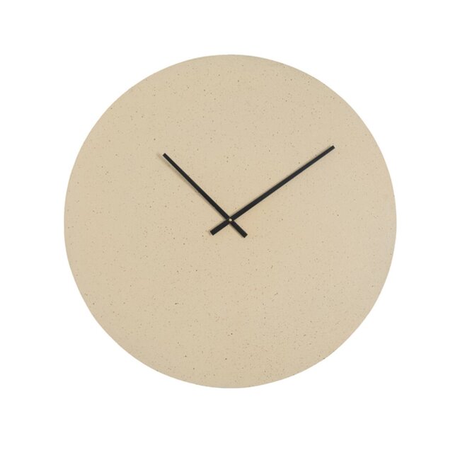 Light en Living Klok Ø74 cm LICOLA mat zand+licht bruin gespikkeld
