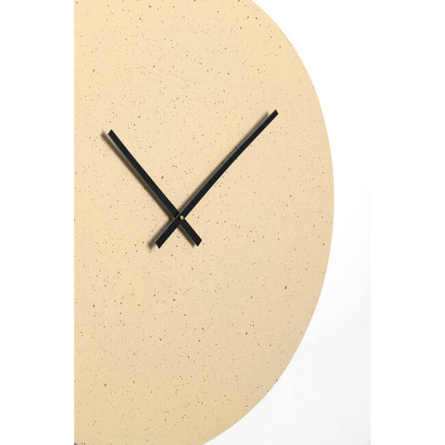 Light en Living Klok Ø74 cm LICOLA mat zand+licht bruin gespikkeld