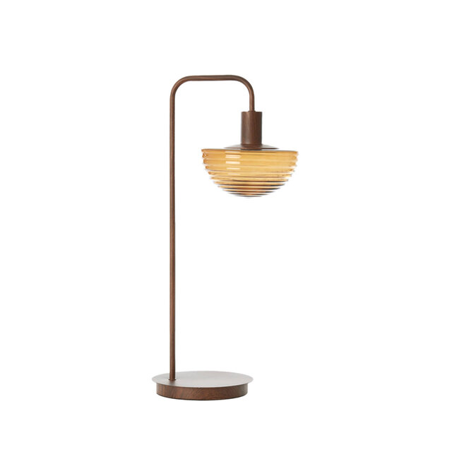 Light en Living Tafellamp 30x20x61 cm BAYLIE hout print d bruin+bruin glas