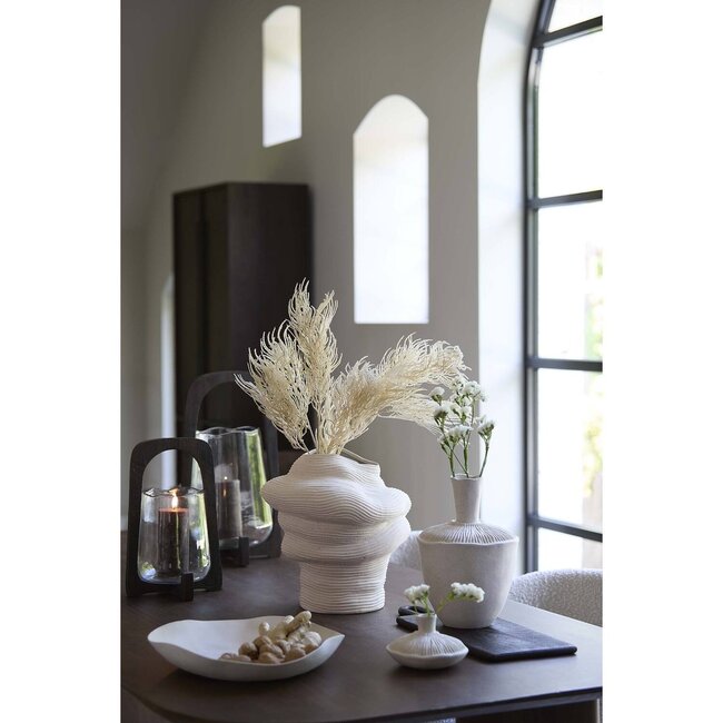 Light en Living Windlicht Ø26x48 cm ANOSY glas helder+hout mat donkerbruin
