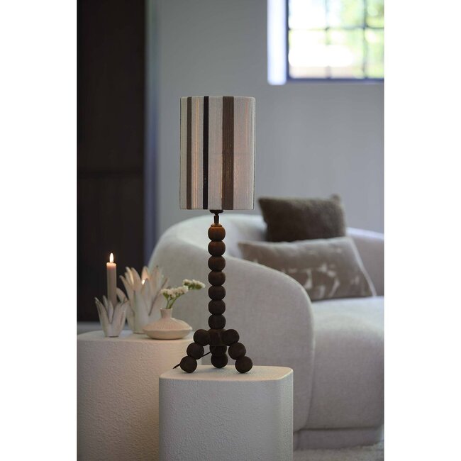 Light en Living Kap cilinder 20-20-30 cm MEDAN crème+bruin+donker bruin
