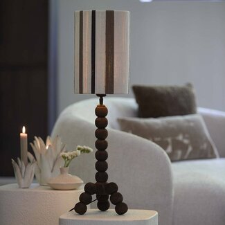 Light en Living Kap cilinder 20-20-30 cm MEDAN crème+bruin+donker bruin
