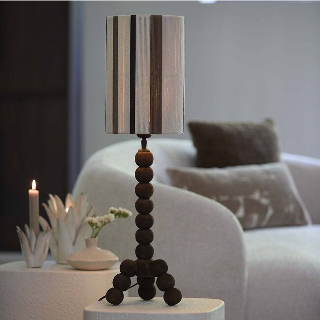 Light en Living Kap cilinder 20-20-30 cm MEDAN crème+bruin+donker bruin