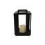 Countryfield Lantaarn met LED kaars Rennes zwart / wit outdoor S