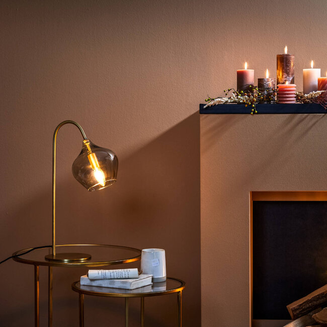 Light en Living Tafellamp RAKEL Antique brass of zwart - Light & Living