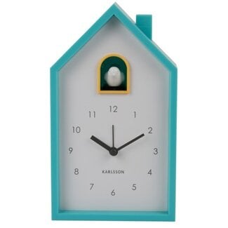 Karlsson Alarmklok Modern Cuckoo turquoise blauw