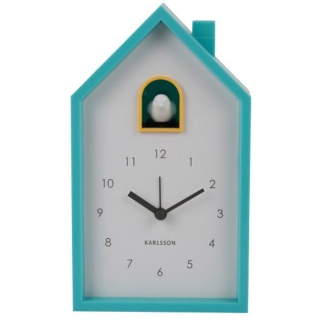 Karlsson Alarmklok Modern Cuckoo turquoise blauw
