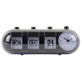 Karlsson Alarmklok Retro Tube Calender Flip zwart