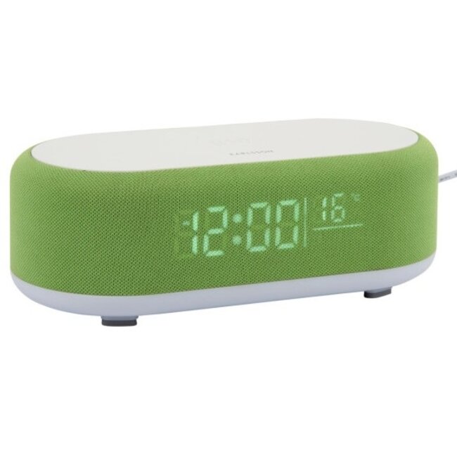 Karlsson Alarmklok Vogue met telefoonoplader en bluetooth helder groen