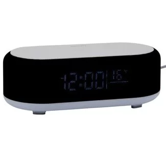 Karlsson Alarmklok Vogue met telefoonoplader en bluetooth zwart