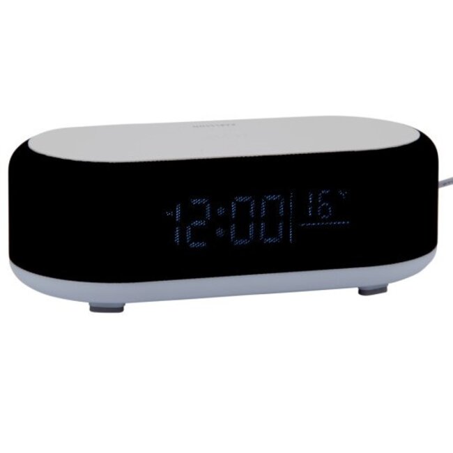 Karlsson Alarmklok Vogue met telefoonoplader en bluetooth zwart