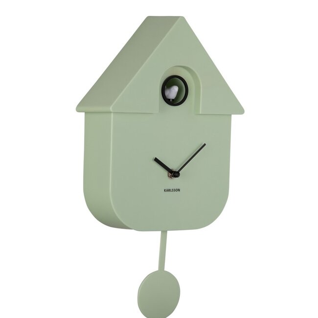 Karlsson Wandklok Modern Cuckoo ABS zacht groen