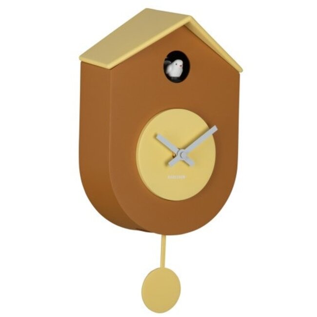 Karlsson Wandklok Grato Cuckoo ochre geel met zacht geel