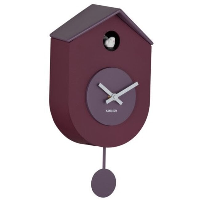 Karlsson Wandklok Grato Cuckoo mauve purple met lavendel paars