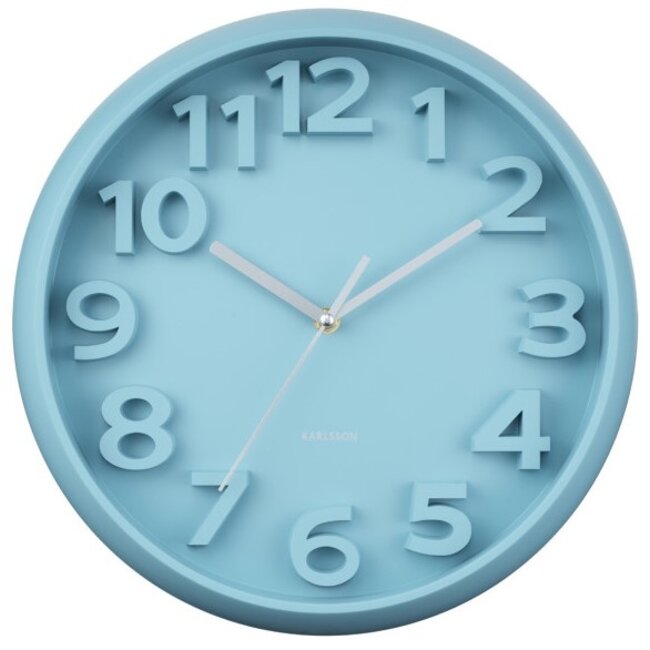 Karlsson Wandklok Elevated Classic Numbers misty blauw