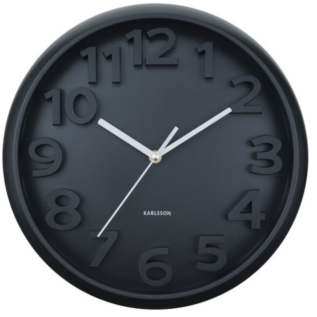 Karlsson Wandklok Elevated Classic Numbers mat zwart